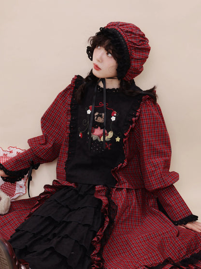 SemenCoicis - Vintage Doll Plaid BB Cap hat SemenCoicis