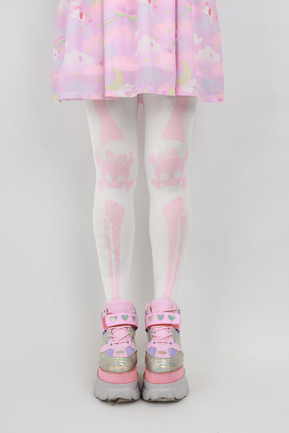 NIHON KIDS - Gothic Pink Princess Skeleton Tights tights NIHON KIDS