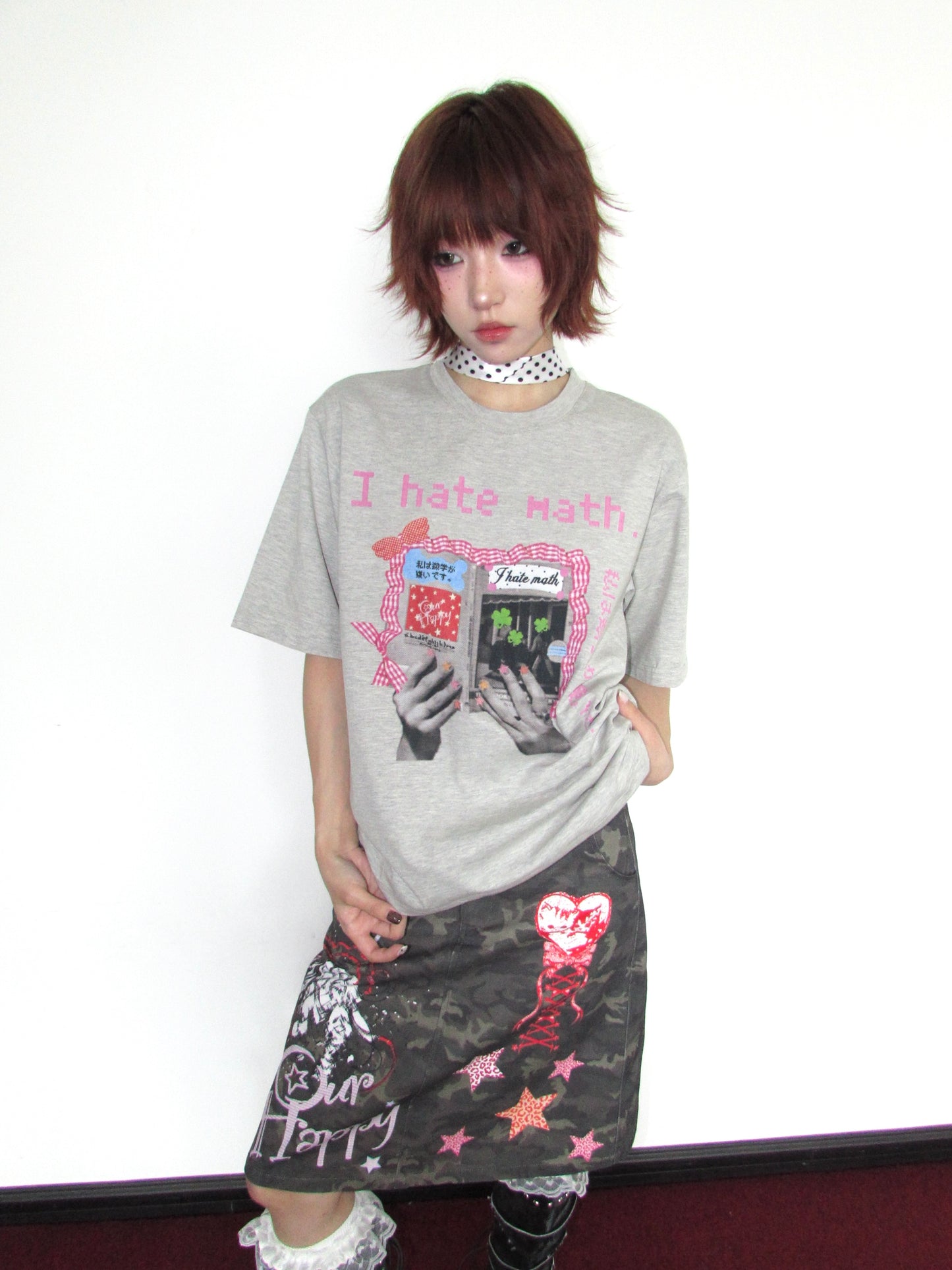 OurHappy - I Hate Math Graphic Cotton T-Shirt tshirt Our Happy