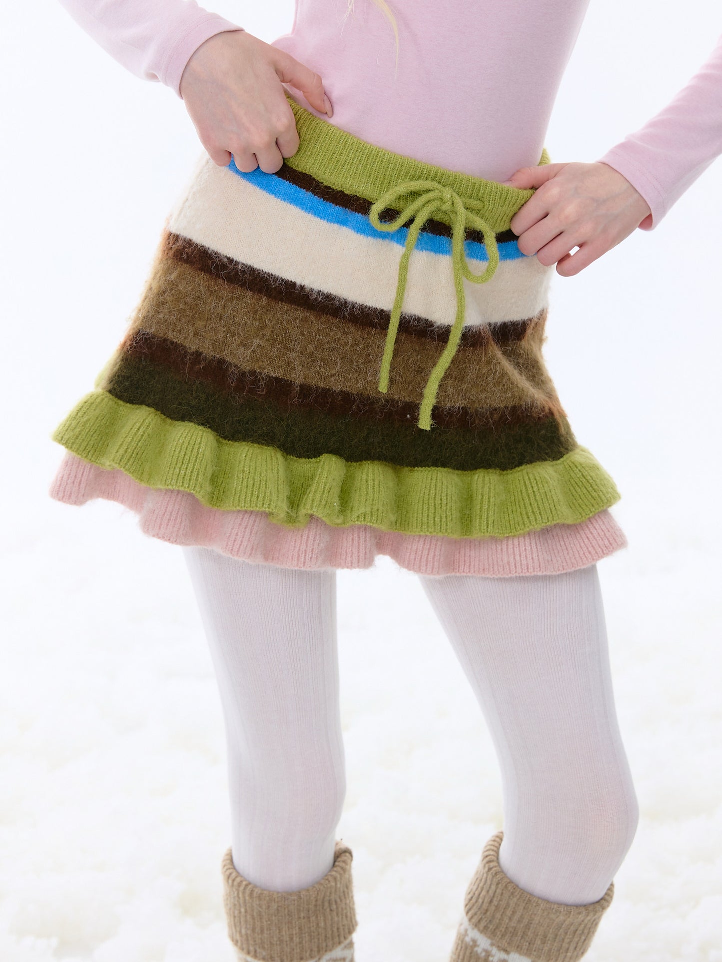 ziziFei - Girly Kei Striped Knit Skirt skirt ziziFei