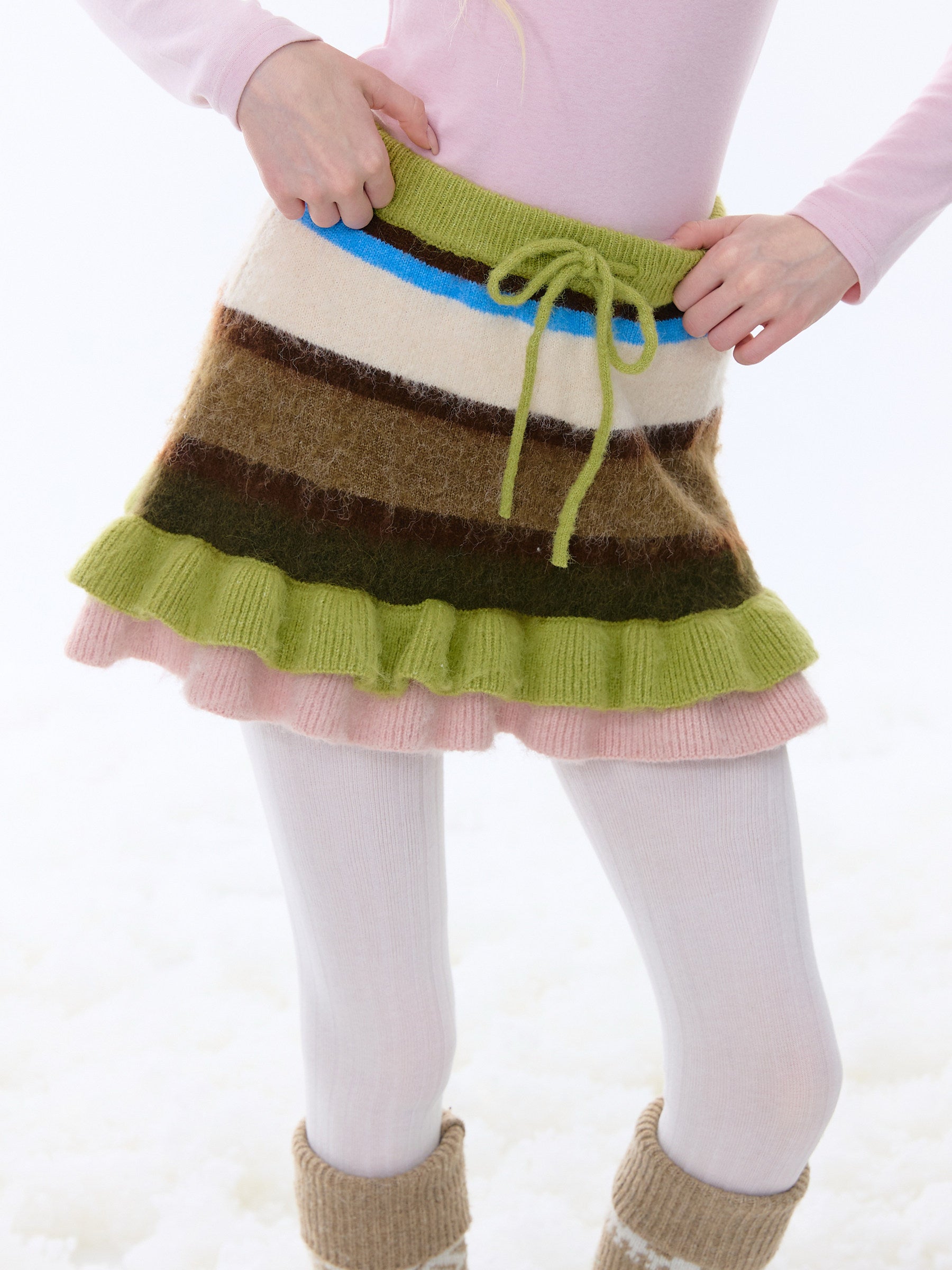 ziziFei - Girly Kei Striped Knit Skirt skirt ziziFei