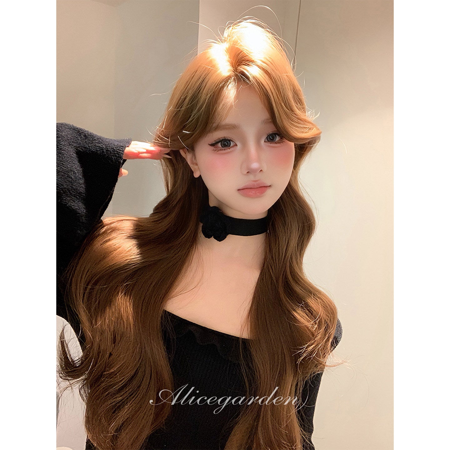Alice Garden - Caramel Brown Long Curly Wig wig Alice Garden