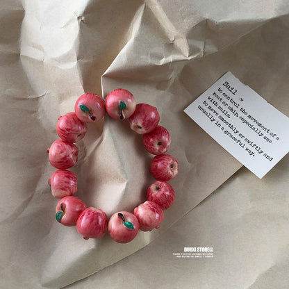 Duoxi - Kawaii Lucky Apple Fruit Charm Beaded Bracelet bracelet DuoXi