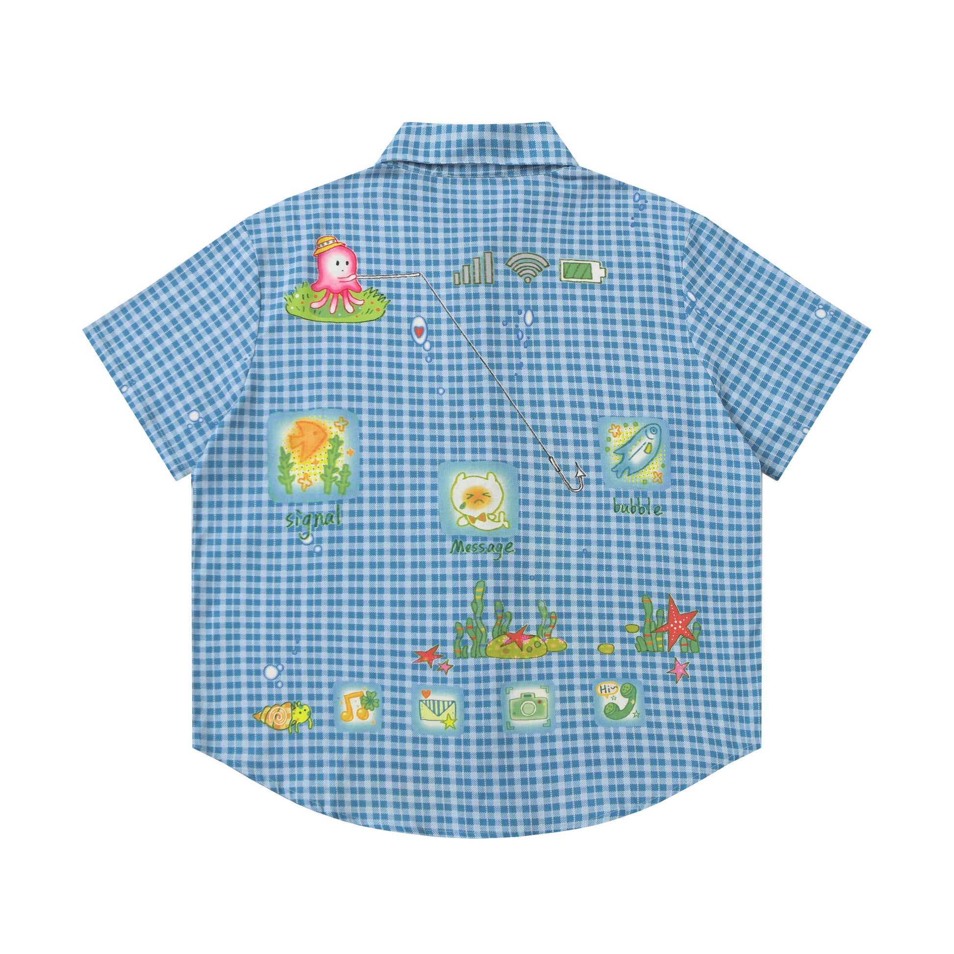 BlackBerry – Blue Plaid Cotton Shirt shirt BlackBerry