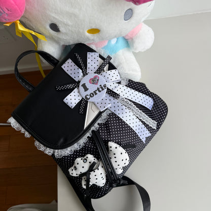 Hottie - Polka Dot Drawstring Backpack bag Hottie