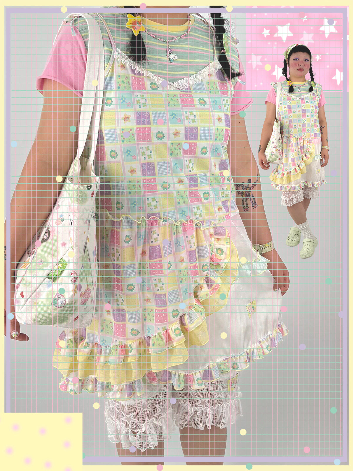 shishihshop - Kawaii Asymmetric Slip Dress dress shishihshop