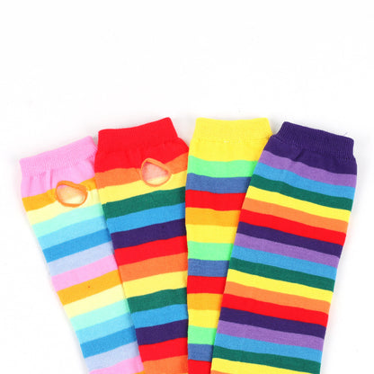 Decora Kei Rainbow Knit Arm Warmers Stretchy sleeves Land Decora