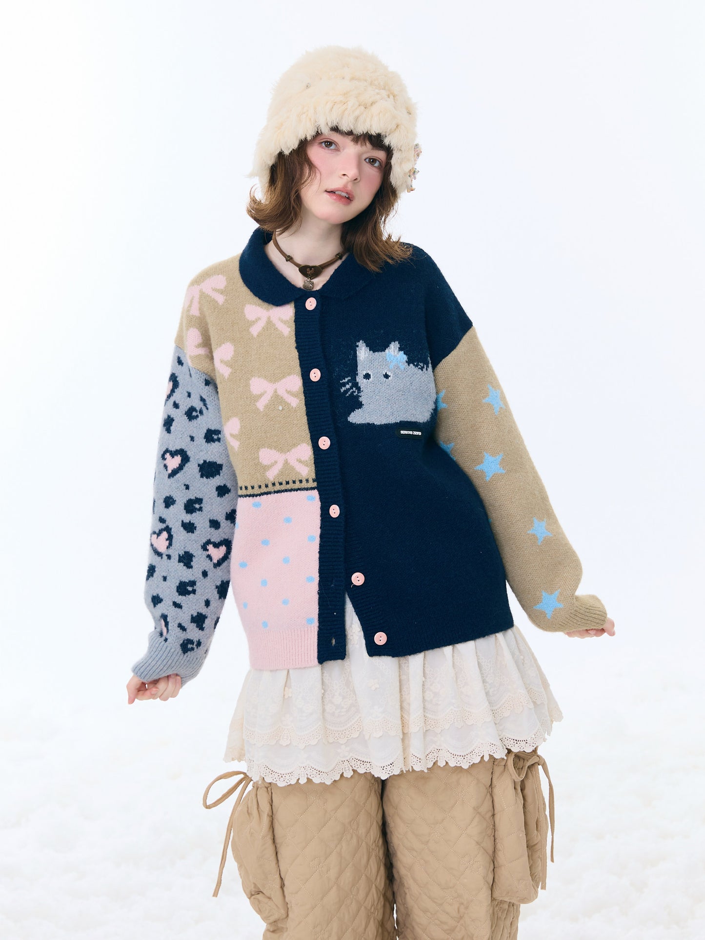 ziziFei - Girly Kei Retro Knit Cardigan cardigan ziziFei