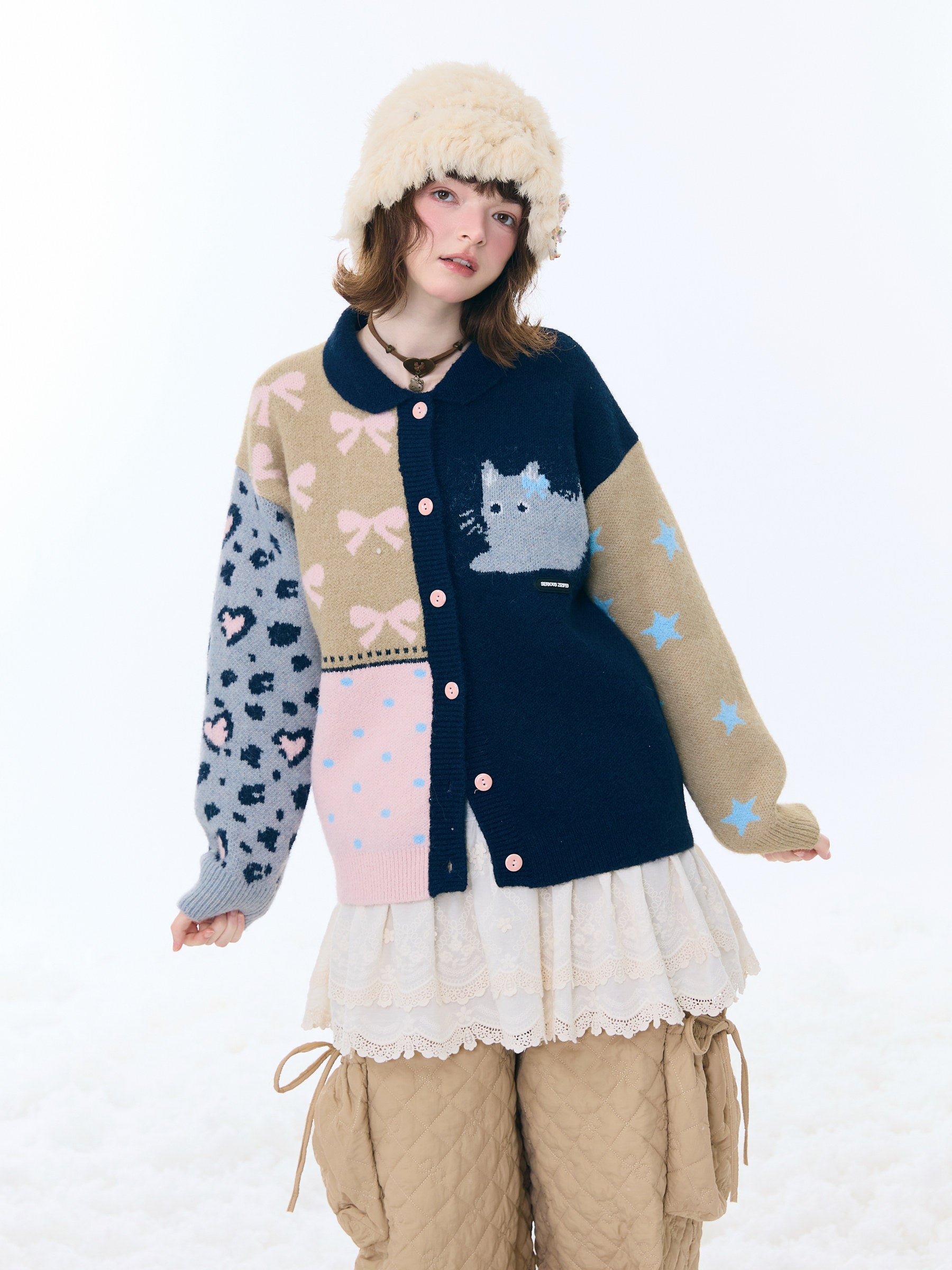 ziziFei - Girly Kei Retro Knit Cardigan cardigan ziziFei