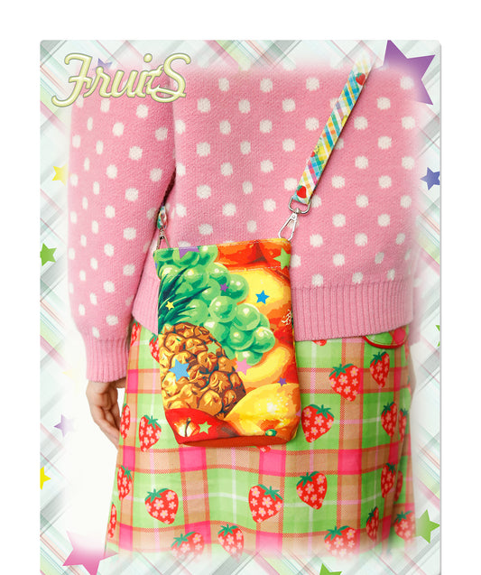 FRUITS - Decora Kei Star Fruit Print Crossbody Phone Bag bag Fruits