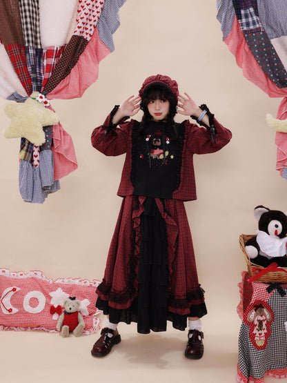 SemenCoicis - Vintage Doll Plaid BB Cap hat SemenCoicis