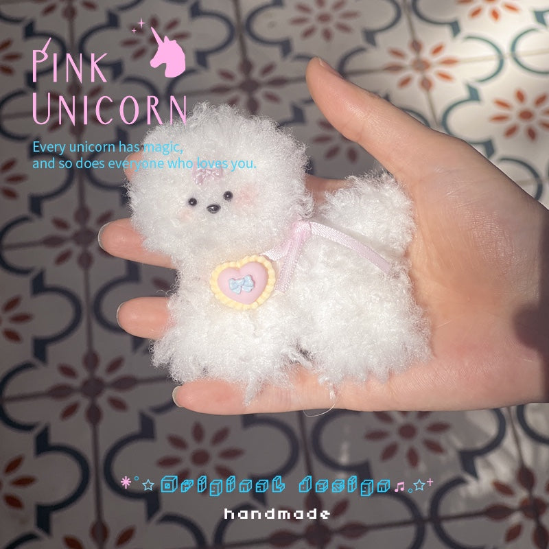 Pink Unicorn - Kawaii Fluffy Dog Hair Clip hair clip pink unicorn