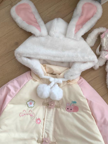 Blurred Bear - Kawaii Bunny Padded Down Jacket coat Blurred Bear