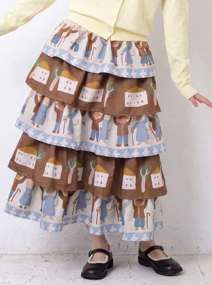 MeowMeow Bug - Vintage Farm Cat Layered Cake Skirt skirt MeowMeow Bug