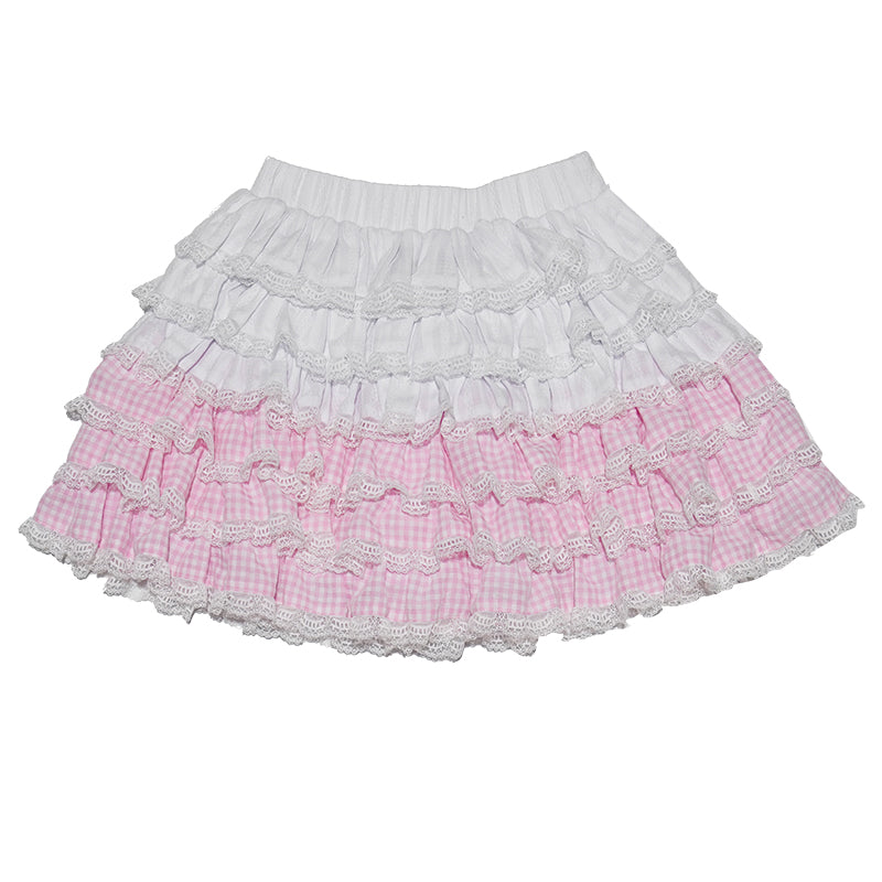 daytoday everyday institute - Girly Kei Pink Gradient Skirt skirt daytoday everyday institute S