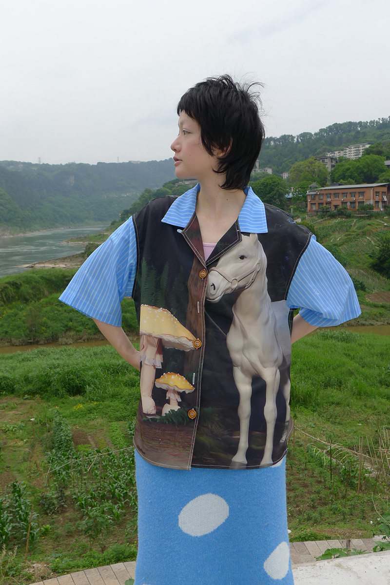 No Blue Today - White Horse Mushroom Forest Shirt shirt No Blue Today
