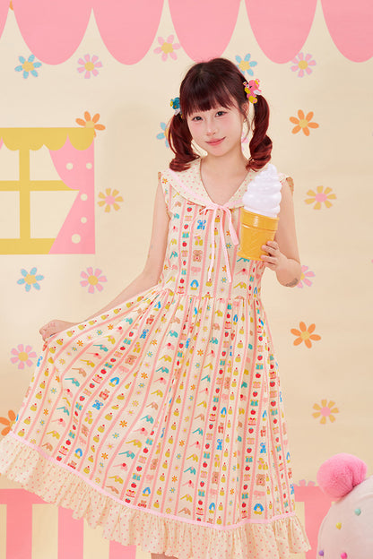 NIKKOU - Animal Print Sailor Dress dress Nikkou home