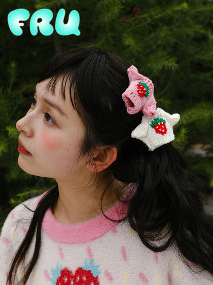 frufru - Kawaii Strawberry Knit Hair Clip hair clip frufru