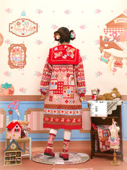 Lutra Jump - Decora Faux Fur Sailor Knit Dress dress Lutra Jump