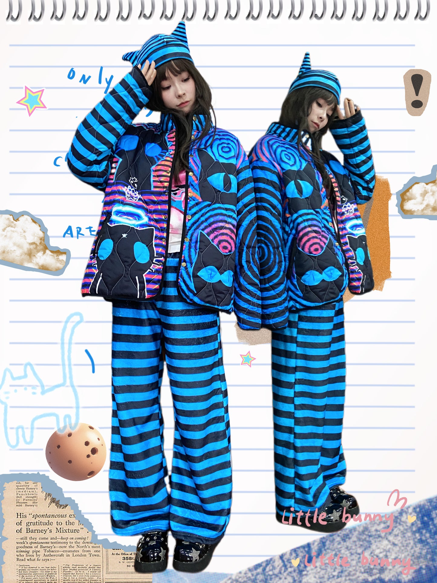 LEERROO - Y2K Subculture Striped Print Pants pants Leerroo