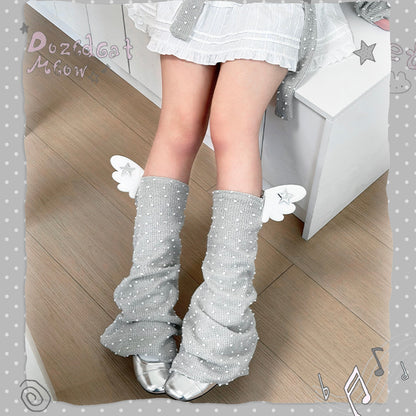 Sleepwalking Cat - Y2K Polka Dot Wing Leg Warmers