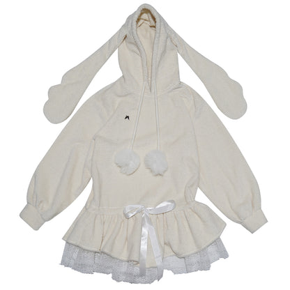 daytoday everyday institute - Girly Plush Angel Ear Dress Coat coat daytoday everyday institute