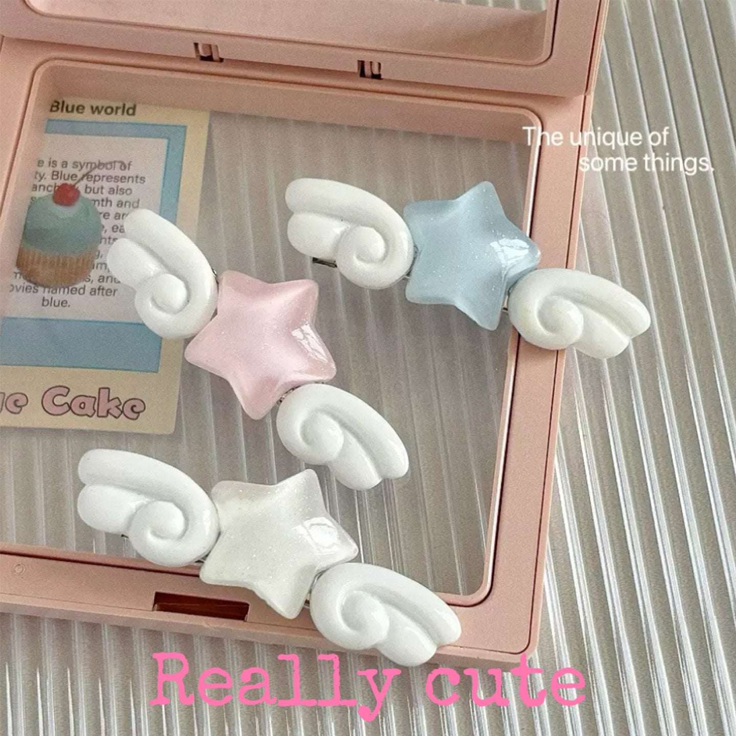 Jelly Star Angel Wing Hair Clips hair clip really cute