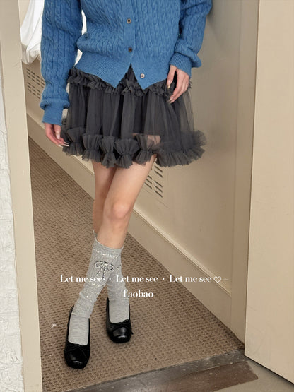 LET ME SEE - Ballet Bow Rhinestone Crew Socks socks let me see
