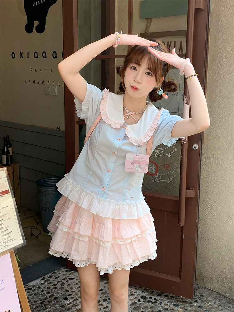 Sinsingirl - Kawaii Bunny Academy Shirt & Mini Skirt Set set sinsingirl