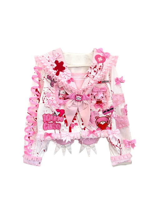 Red Devil - Gloomy Bear Bunny Ear Sailor Jacket shirt Red Devil