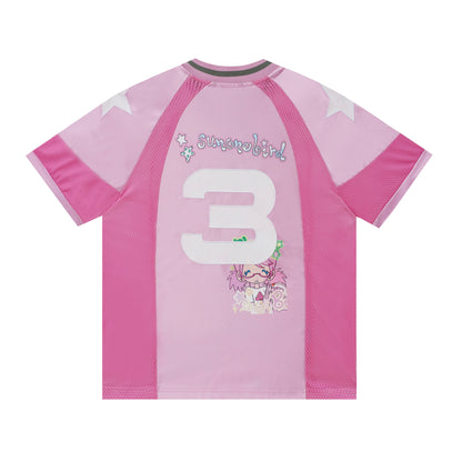 BlackBerry - Pink Graphic Girl Oversized Jersey Top shirt BlackBerry