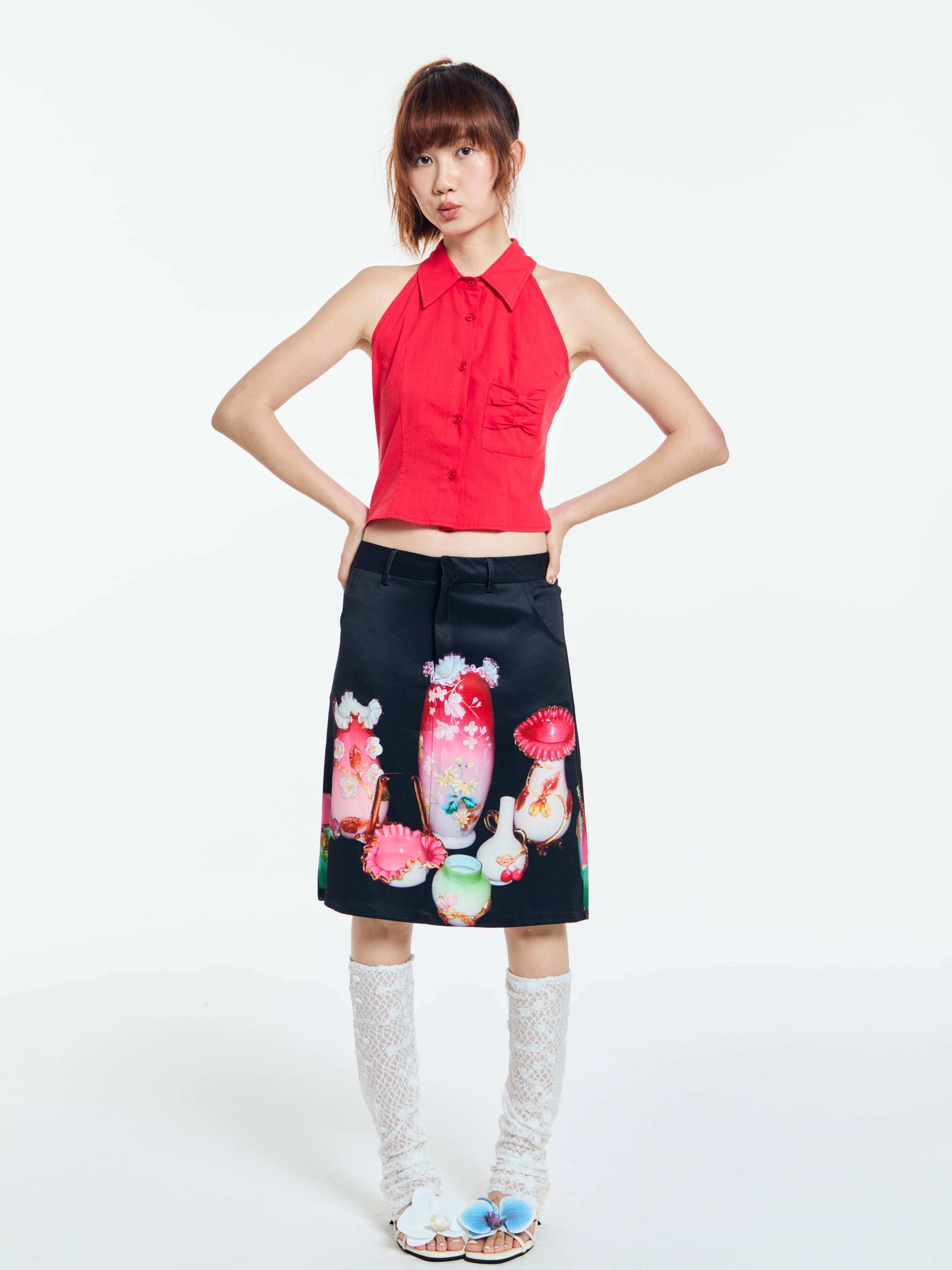 Have a Meal - Vintage Porcelain Midi Skirt skirt have a meal