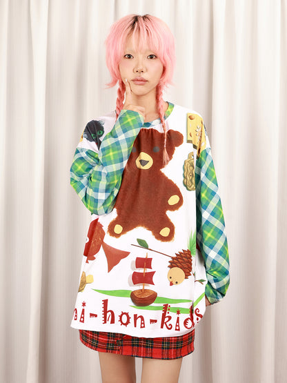 NIHONKIDS - Kidcore Retro Teddy Harajuku Tee shirt NIHON KIDS