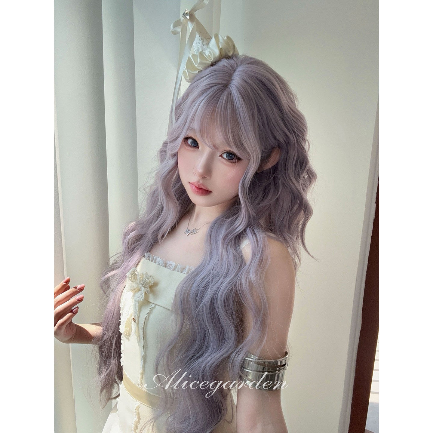 Alice Garden - Ash Purple Long Curly Wig wig Alice Garden