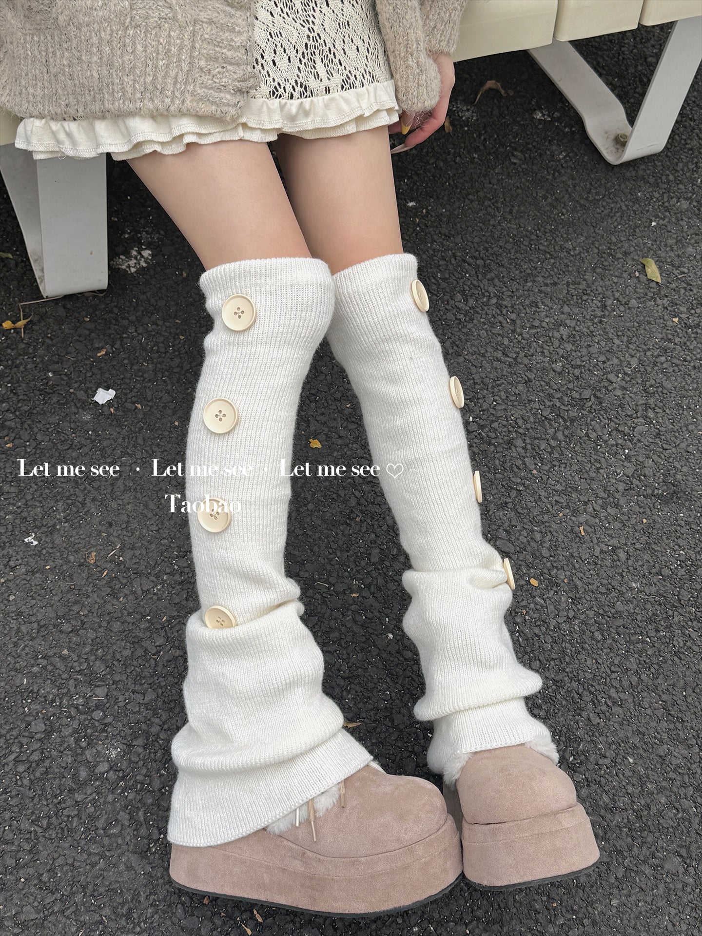 LET ME SEE - Y2K Subculture Knit Overknee Leg Warmers leg warmmers let me see