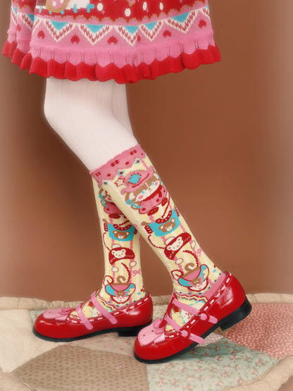 LutraJump - Decora Bunny Stripe Knee Socks sock Lutra Jump