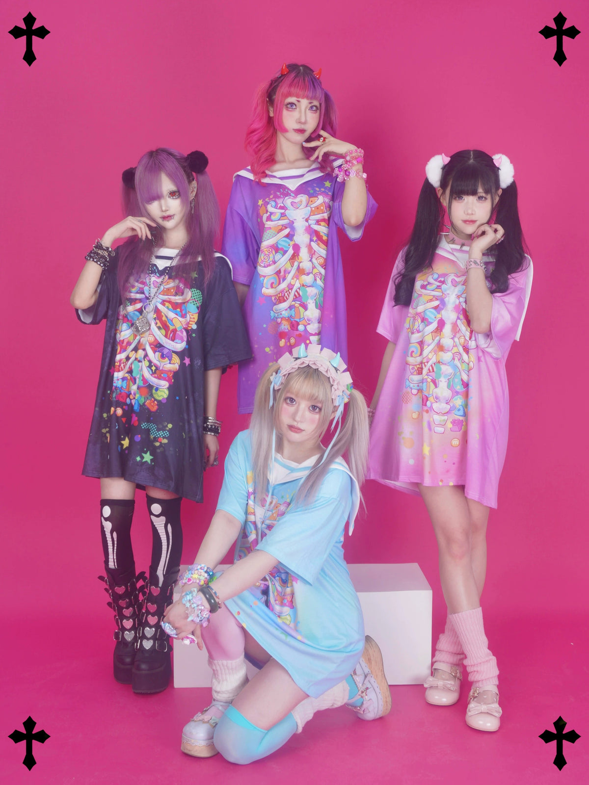 Dream Bubble - Harajuku Sailor Collar T-Shirt Dress dress Dream Bubble