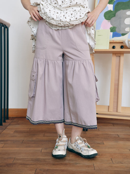 Have A Meal - Purple Lace Wide Leg Pants