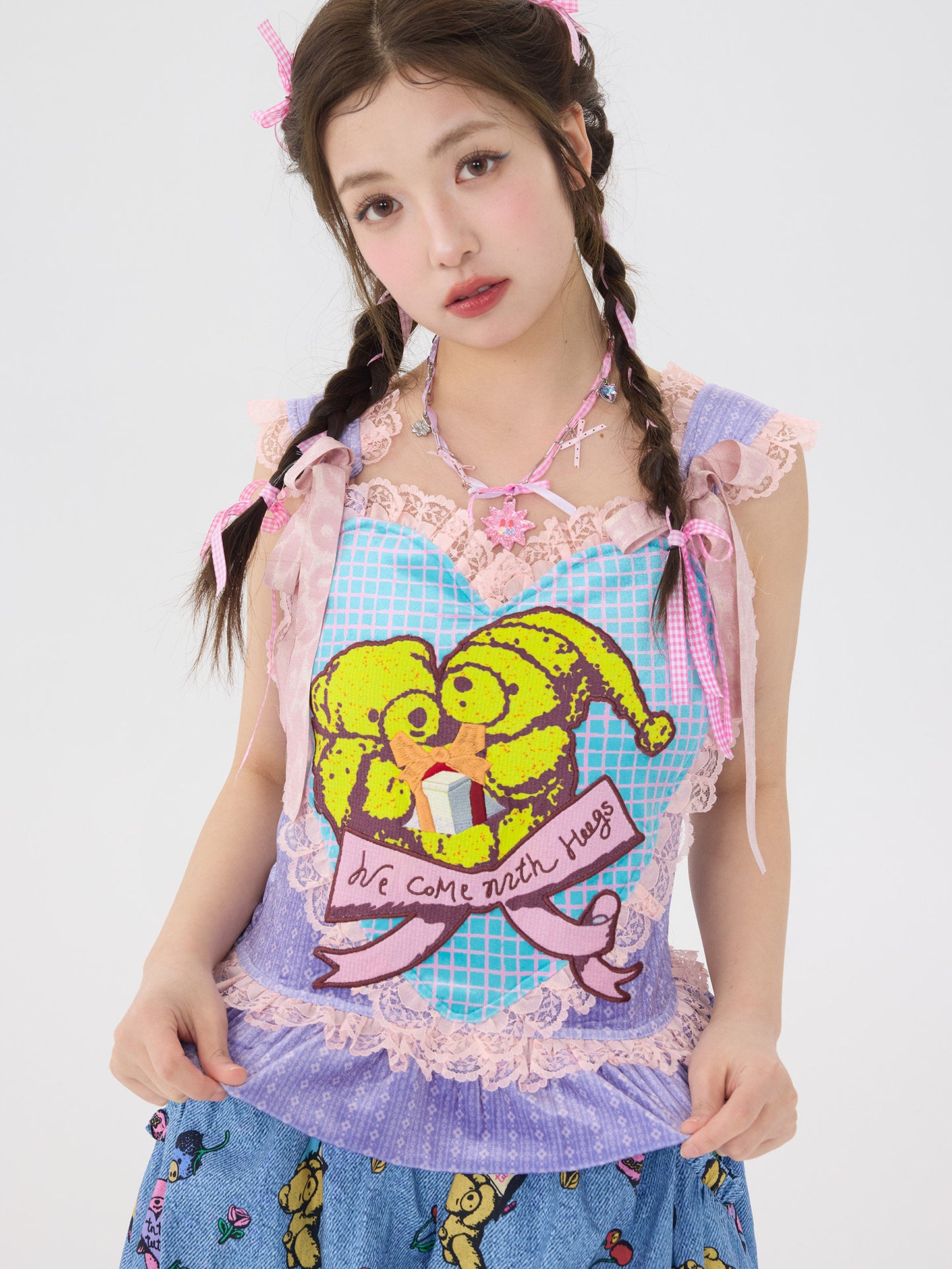 tntntutu - Purple Bear Velvet Corset Top camisole tntntutu