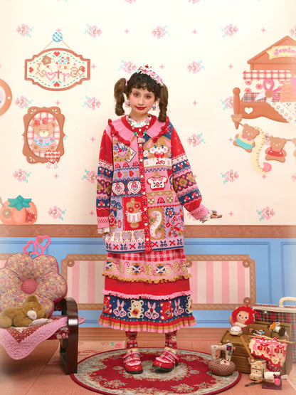 Lutra Jump - Decora Intarsia Knit Cardigan cardigan Lutra Jump
