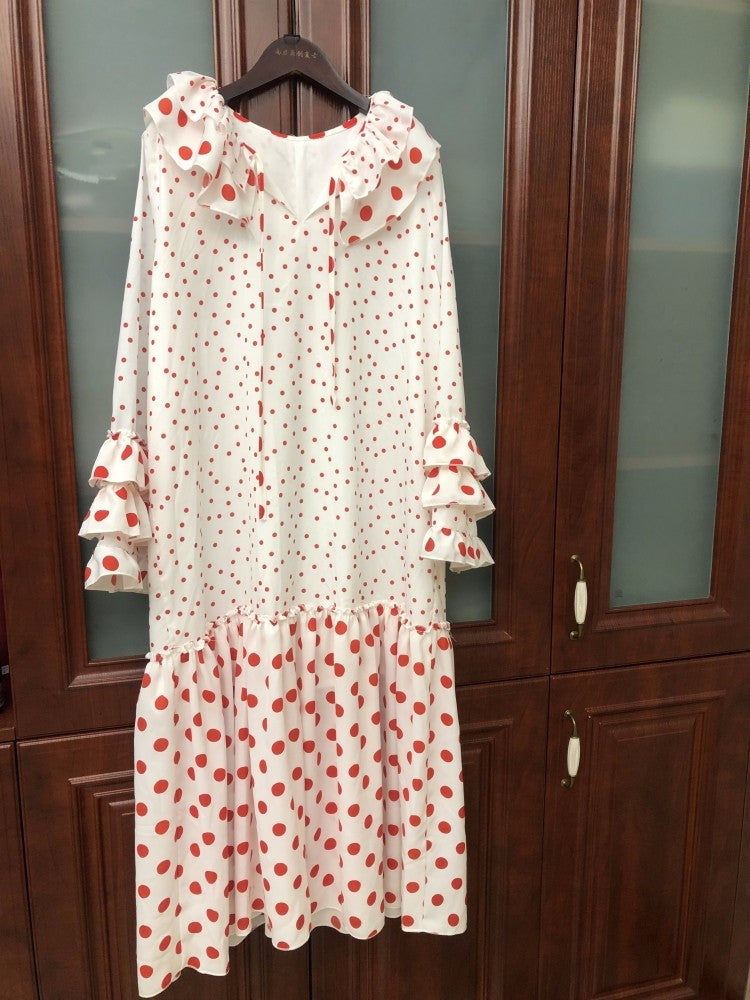 Nanjun Vintage - Polka Dot Petal Collar Dress dress Nanjun Vintage