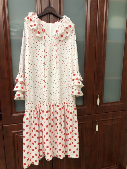 Nanjun Vintage - Polka Dot Petal Collar Dress dress Nanjun Vintage