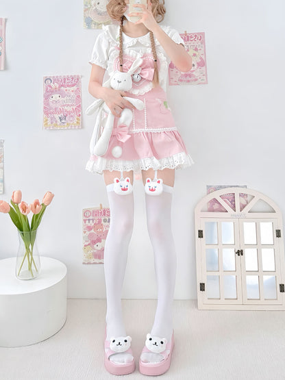 2 Bears - Kawaii Over Knee Socks Velvet Lolita Sweetheart Long Stockings tights 2 bears
