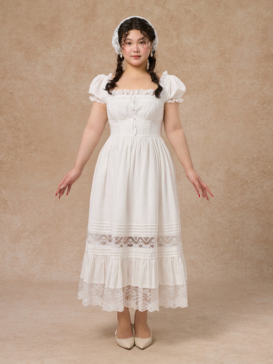 LaceMade - French Style Cinderella Cotton Lace Princess Dress Plus Size dress LaceMade