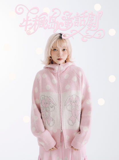 Meugler - Asymmetric Bunny Ear Knit Sweater cardigan Meugler
