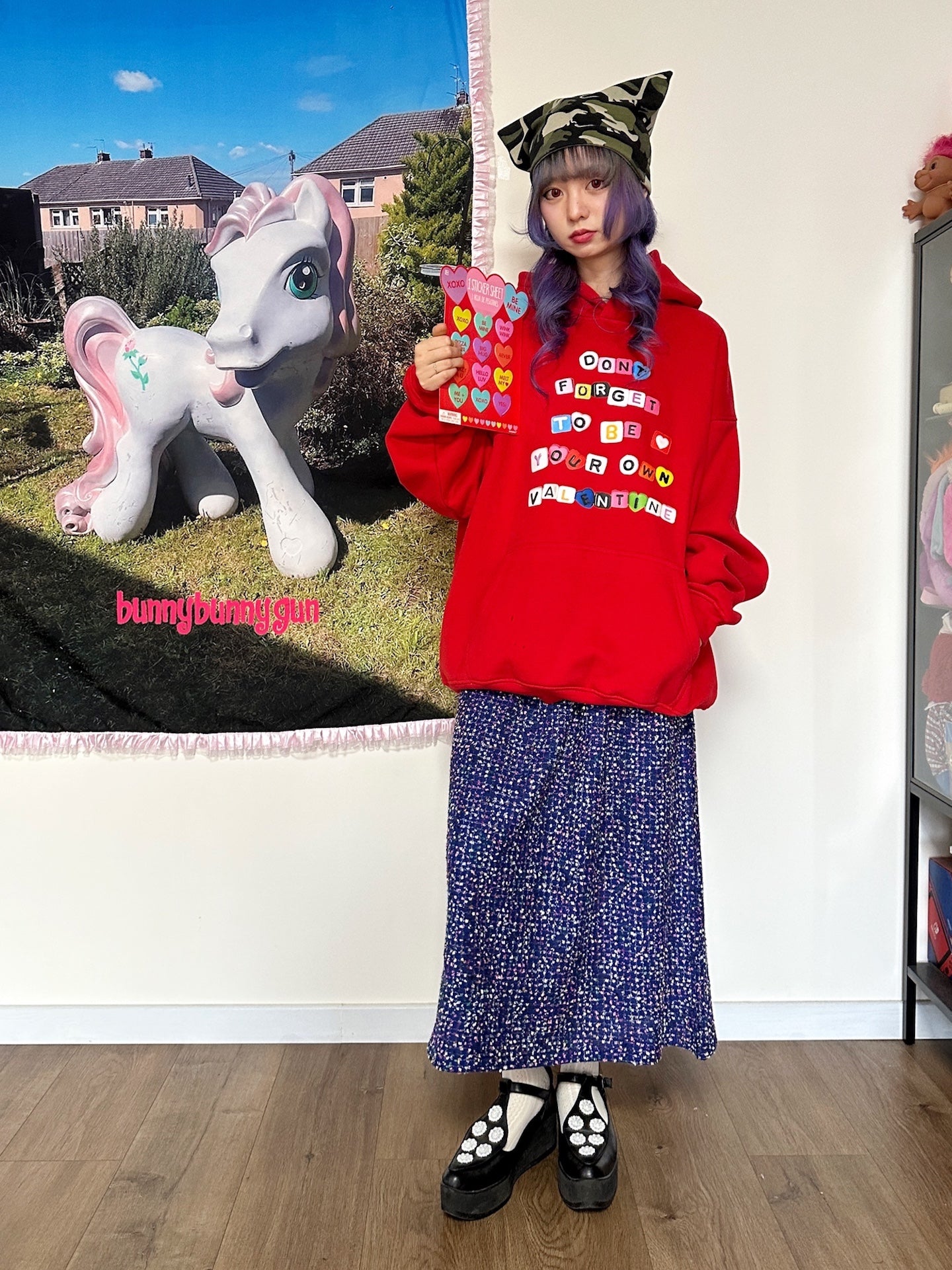 bunnybunnygun - Harajuku Red Fleece Hoodie hoodie bunnybunnygun