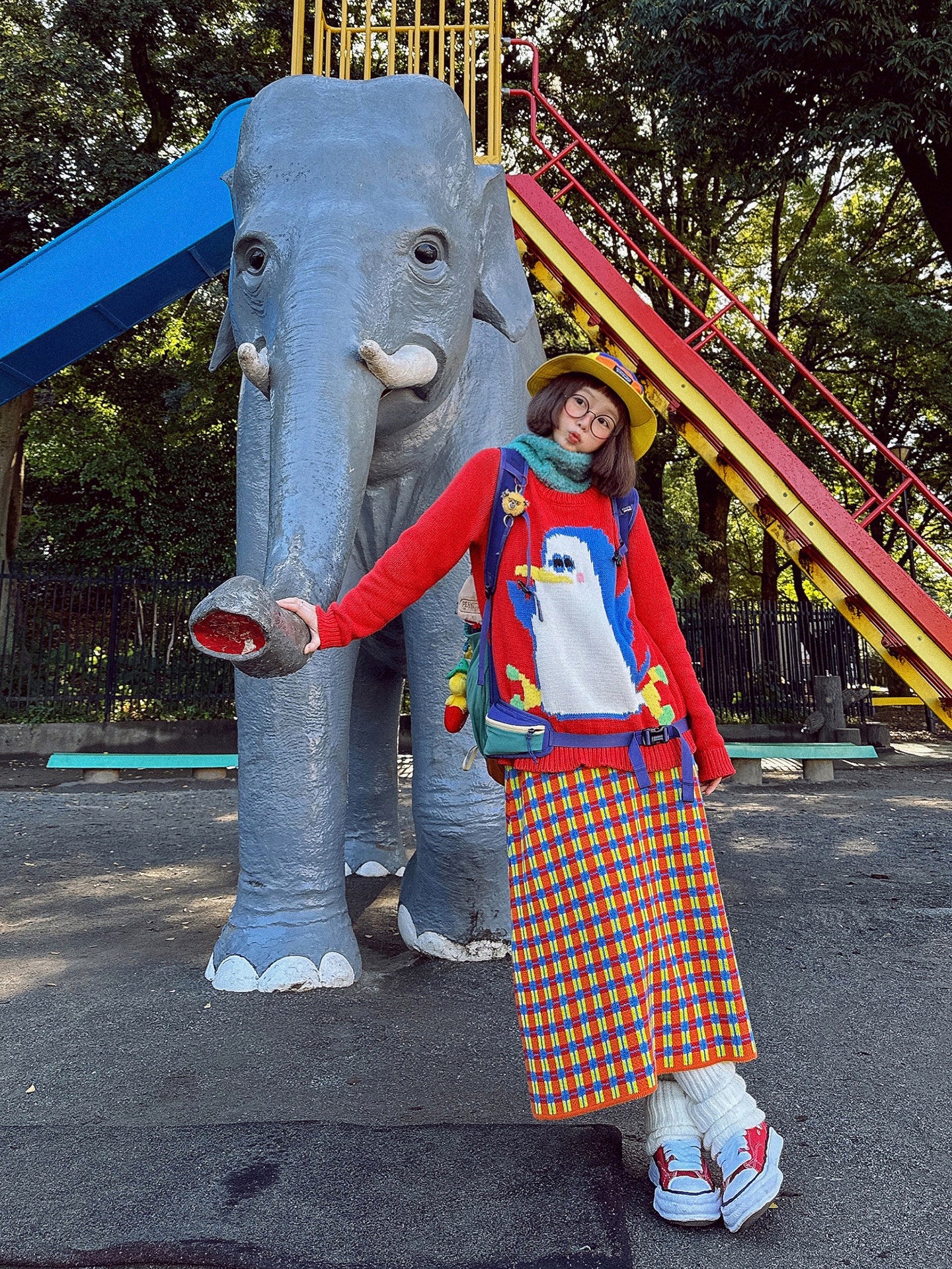 made in zzz - Plaid High Waist Knit Skirt skirt made in zzz