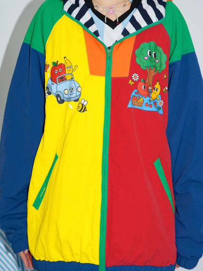 Robootoo - Colorblock Fruit Party Hooded Jacket
