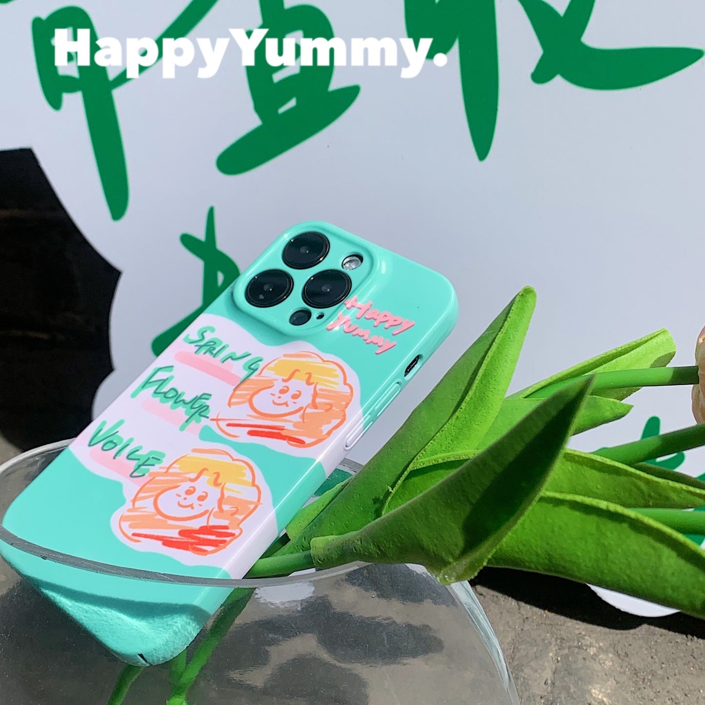 HappyYummy "Graffiti DUDU" Full-Coverage Precision Cut Hard Phone Case – Hand-Drawn Style