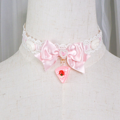 Maojiang - Cake Chocolate Bow Choker Necklace
